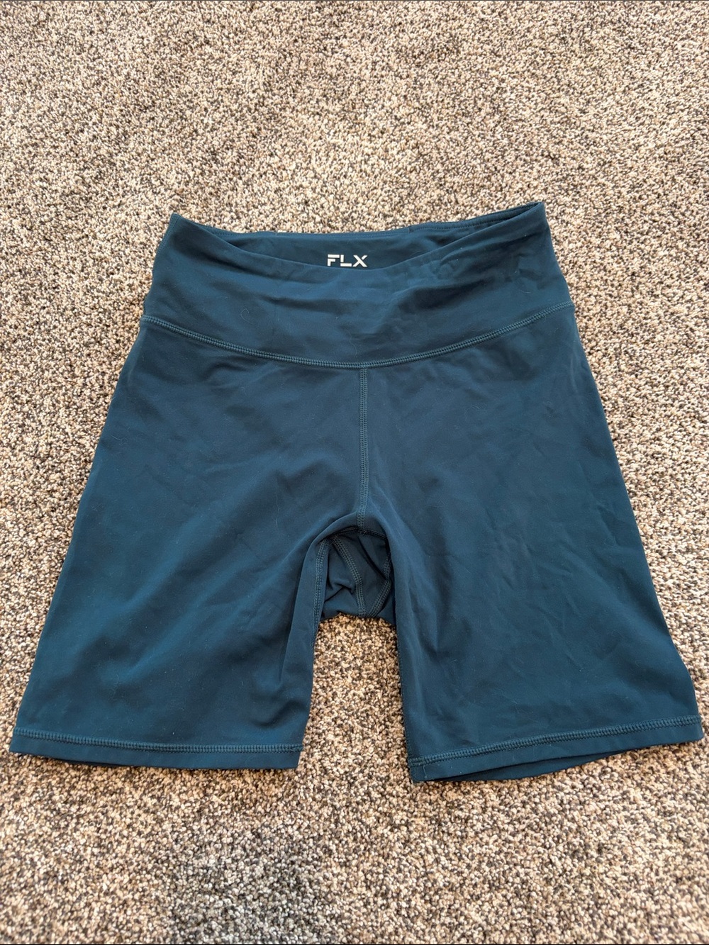 FLX Women's High-Rise Bike Shorts in Teal-Blue